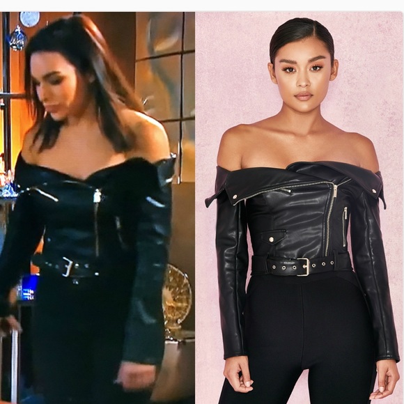 House of CB Romera Off Shoulder Black Jacket S - Picture 5 of 16